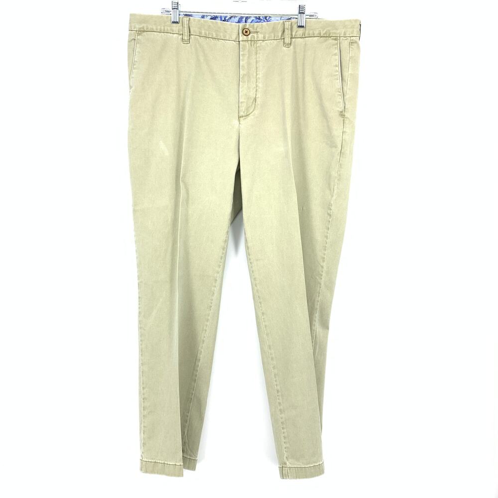 Tommy Bahama Straight Leg Chino Pants Mens Size 40 X 30 Tan Stone Wash Look